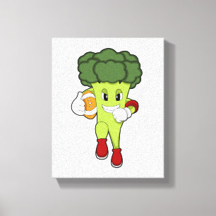 Broccoli at Football Sports Canvas Print