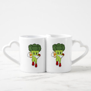 Broccoli at Football Sports Coffee Mug Set