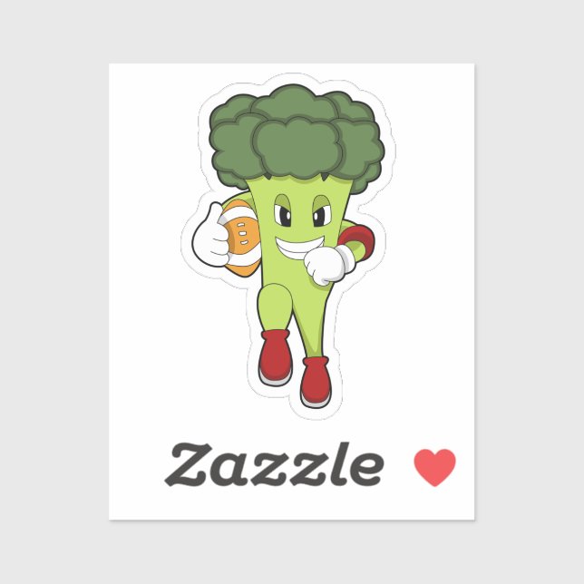 Broccoli at Football Sports Sticker (Sheet)