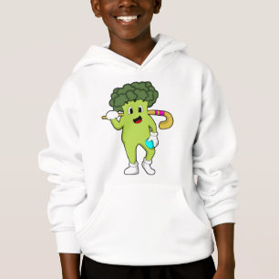 Broccoli at Hockey with Hockey bat Hoodie