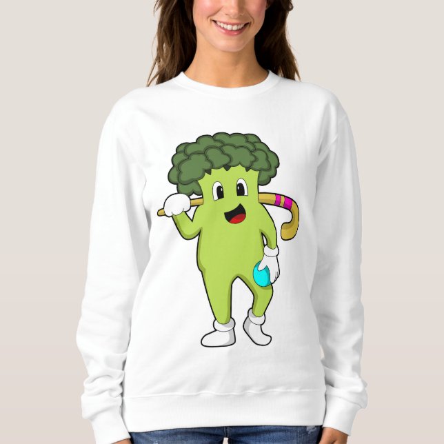 Broccoli at Hockey with Hockey bat Sweatshirt (Front)