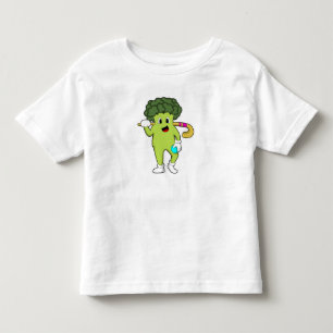 Broccoli at Hockey with Hockey bat Toddler T-shirt