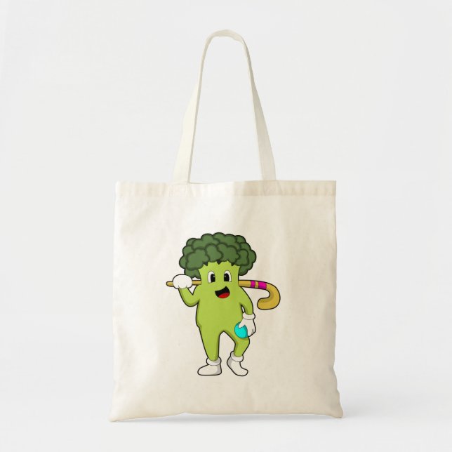 Broccoli at Hockey with Hockey bat Tote Bag (Front)
