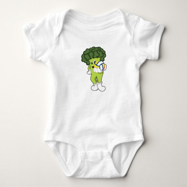 Broccoli at Volleyball Sports Baby Bodysuit (Front)