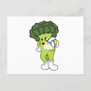 Broccoli at Volleyball Sports Postcard