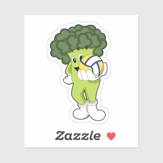 Broccoli at Volleyball Sports Sticker (Sheet)
