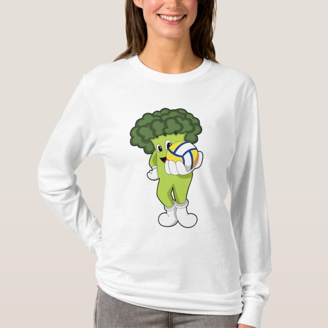 Broccoli at Volleyball Sports T-Shirt (Front)