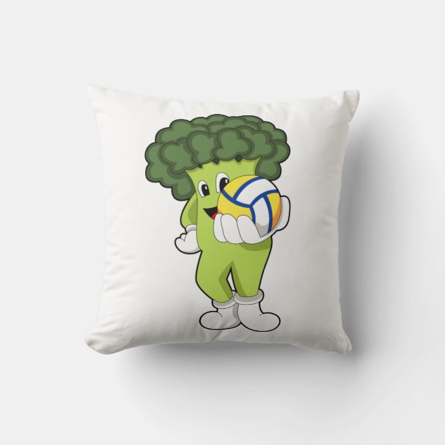 Broccoli at Volleyball Sports Throw Pillow (Front)