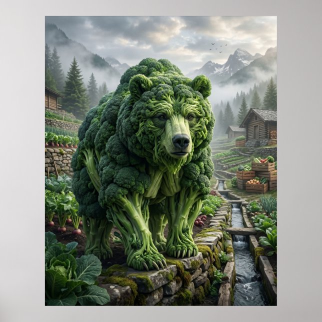 Broccoli Bear Terrace Poster (Front)