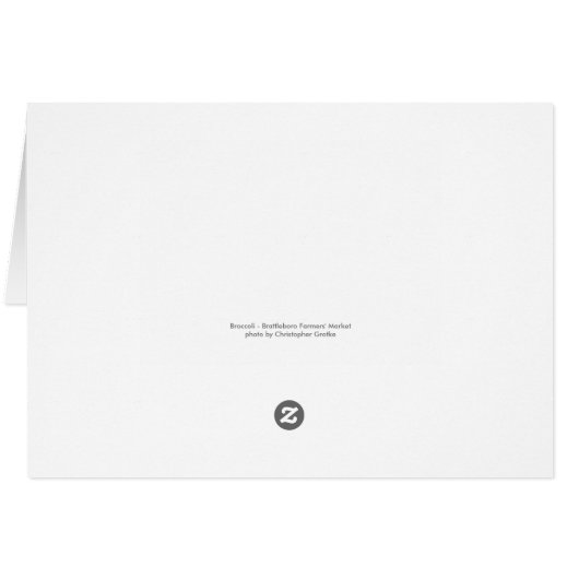 Broccoli Blank Card (Back Horizontal)