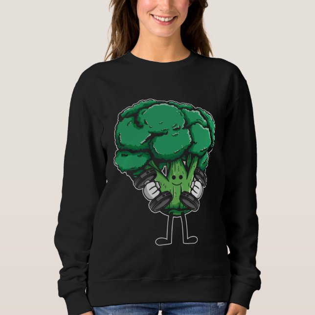 Broccoli Bodybuilding Fitness Equipment Workout Ve Sweatshirt (Front)