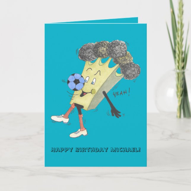 Broccoli Bruno 'Happy B.day' Card (Front)