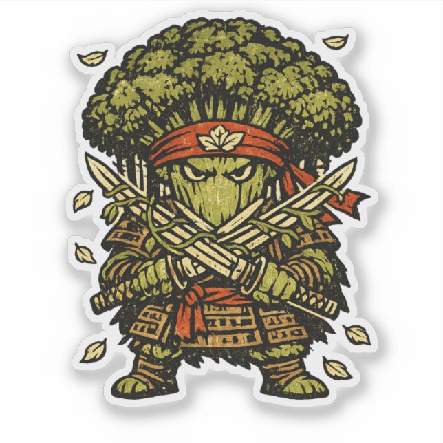 Broccoli Bushido — Protector of the Forest Sticker (Front)