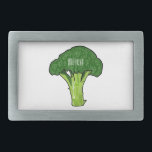 Broccoli cartoon illustration belt buckle<br><div class="desc">Broccoli cartoon illustration</div>