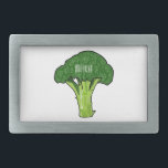 Broccoli cartoon illustration belt buckle<br><div class="desc">Broccoli cartoon illustration</div>
