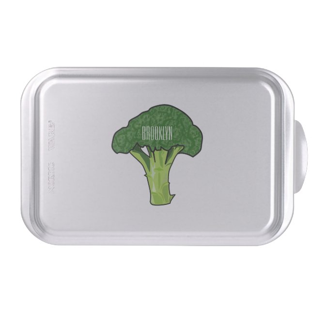 Broccoli cartoon illustration cake pan (Front)