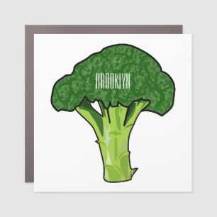 Broccoli cartoon illustration car magnet