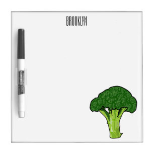 Broccoli cartoon illustration dry erase board