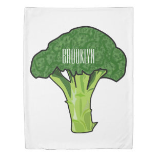 Broccoli cartoon illustration duvet cover