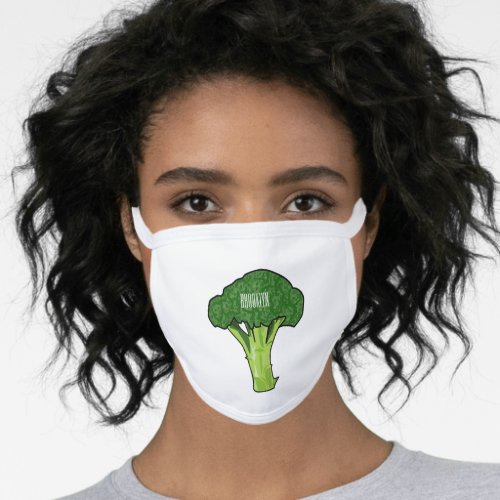 Broccoli cartoon illustration face mask