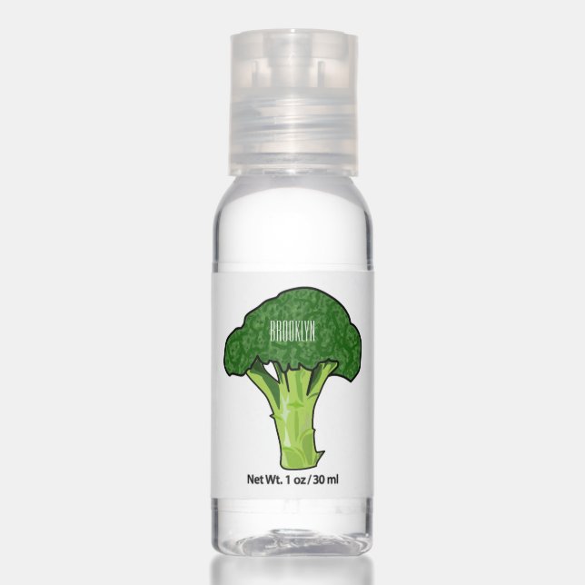 Broccoli cartoon illustration hand sanitizer (Front)