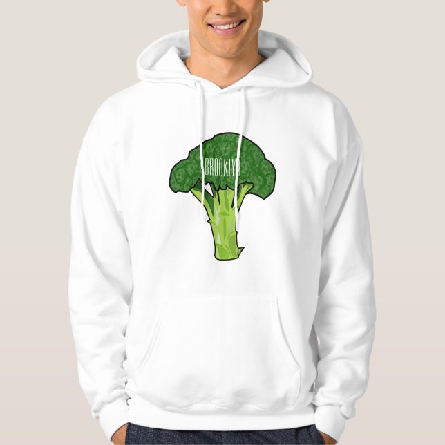 Broccoli cartoon illustration hoodie (Front)