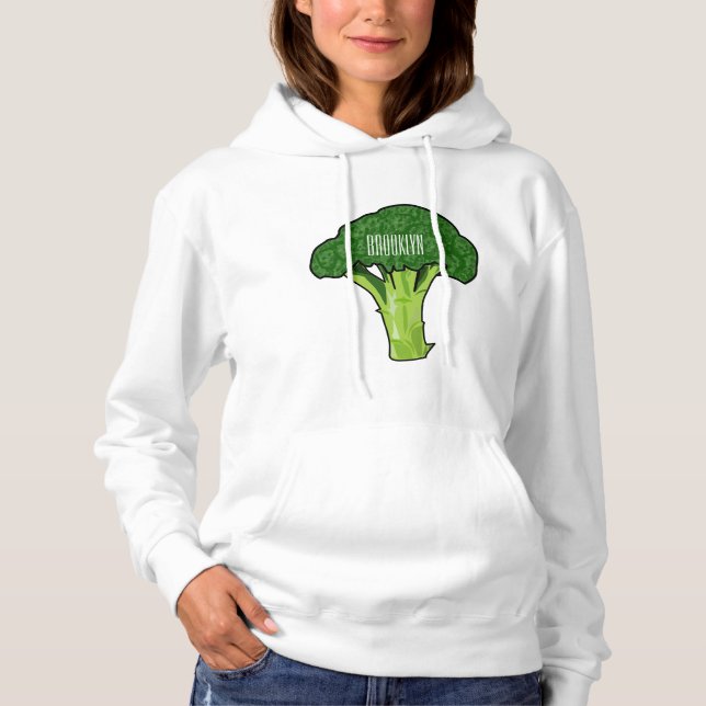 Broccoli cartoon illustration hoodie (Front)