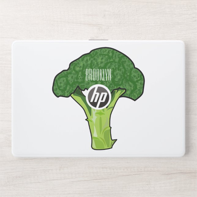 Broccoli cartoon illustration HP laptop skin (Front)