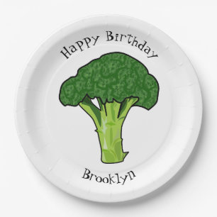Broccoli cartoon illustration paper plates