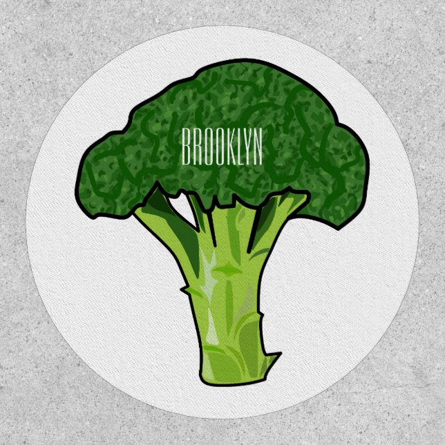 Broccoli cartoon illustration patch (Front)