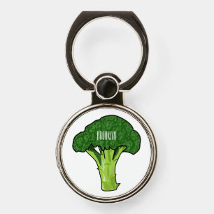 Broccoli cartoon illustration phone ring stand