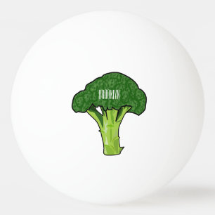 Broccoli cartoon illustration ping pong ball