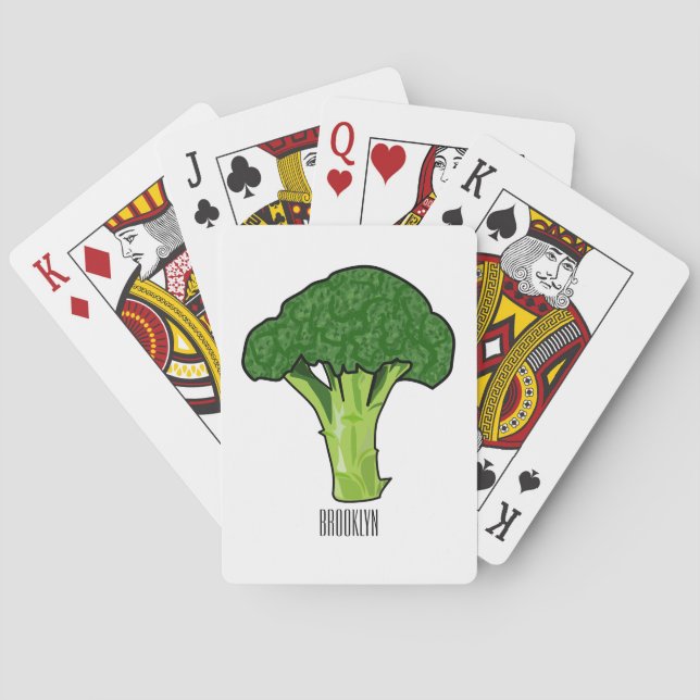 Broccoli cartoon illustration poker cards (Back)