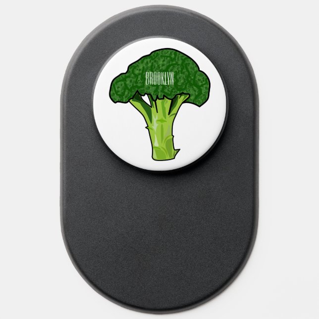 Broccoli cartoon illustration PopSocket (Popsocket)