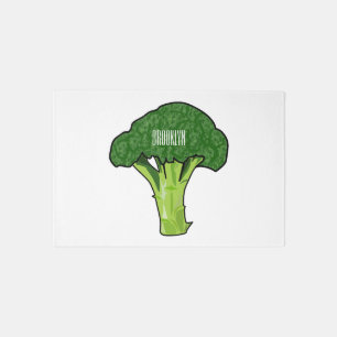 Broccoli cartoon illustration rug