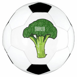Broccoli cartoon illustration soccer ball