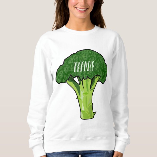 Broccoli cartoon illustration sweatshirt (Front)