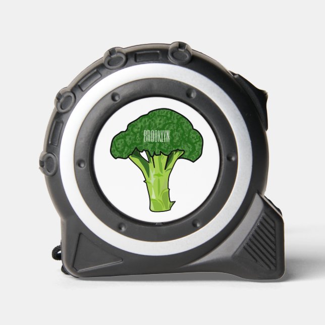 Broccoli cartoon illustration tape measure (Front)