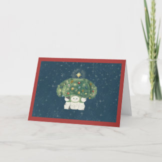 【Broccoli Cats Christmas Card】 -blue- Thank You Card