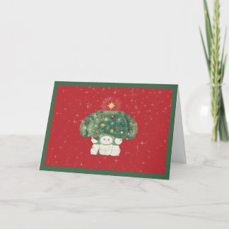 【Broccoli Cats Christmas Card】 -Red- Thank You Card