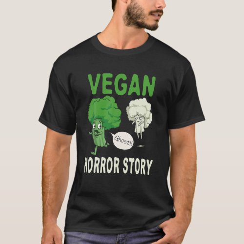 Broccoli Cauliflower Ghost Vegan Horror Story Hall T_Shirt