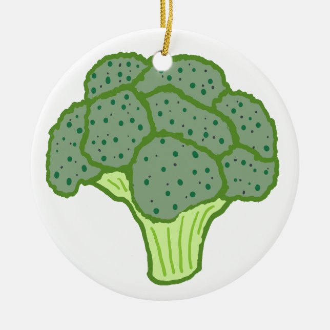 Broccoli Ceramic Ornament (Front)