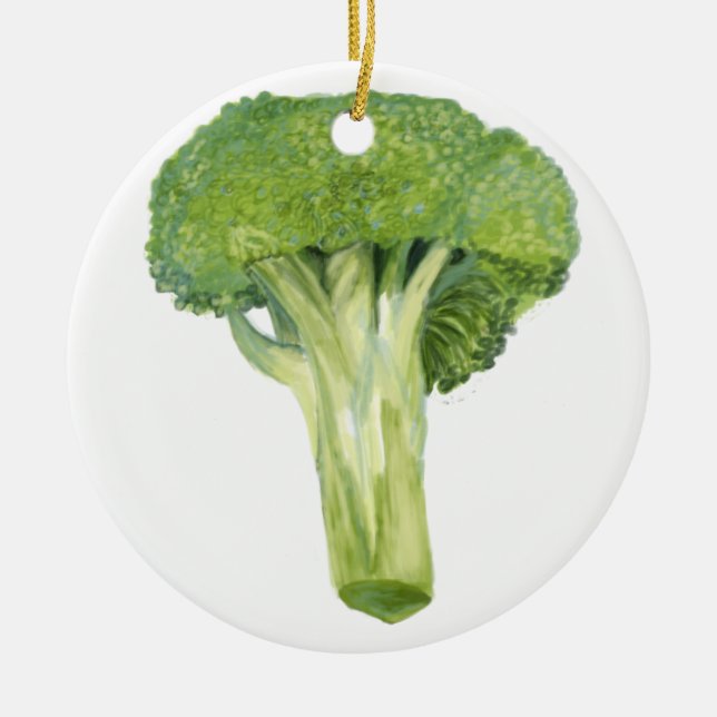 broccoli ceramic ornament (Front)