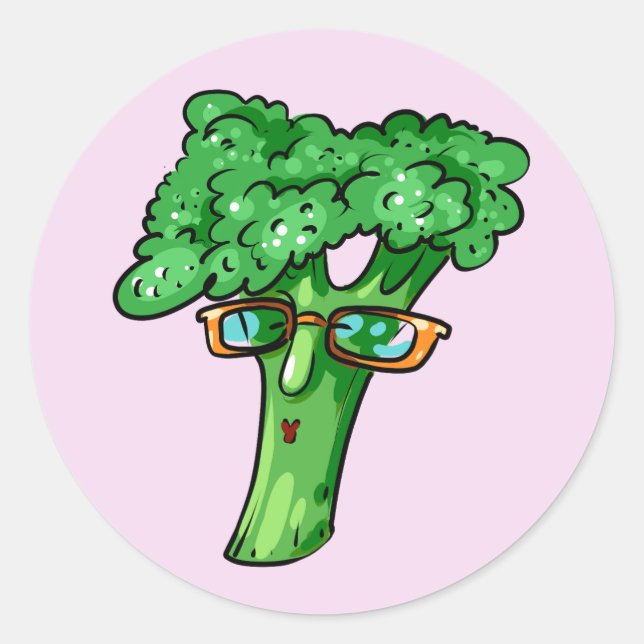 broccoli classic round sticker (Front)