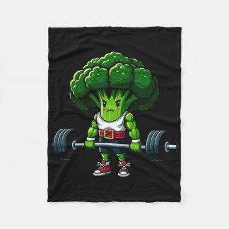 Broccoli Deadlift Weightlifting Gym Vegan Tee Powe Fleece Blanket