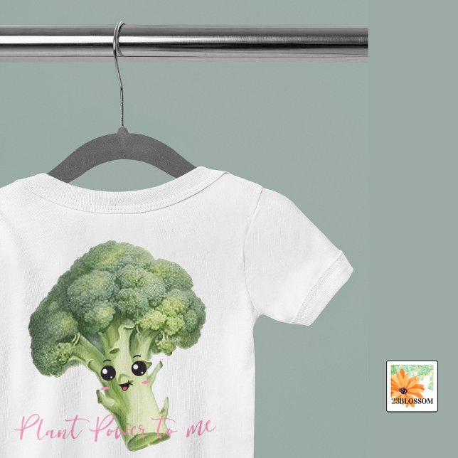 Broccoli editable  vegan baby funny outfit bodysuit (Creator Uploaded)