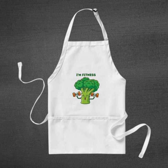 Broccoli exercising adult apron (Creator Uploaded)