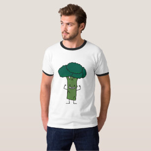 Broccoli Flexing happy tree head green vegetable T-Shirt