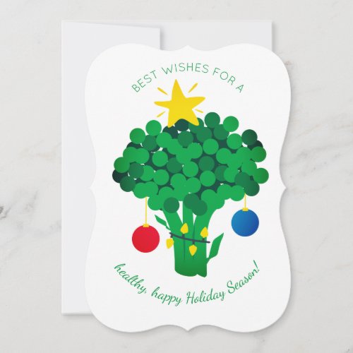 Broccoli food vendor vegan Christmas card