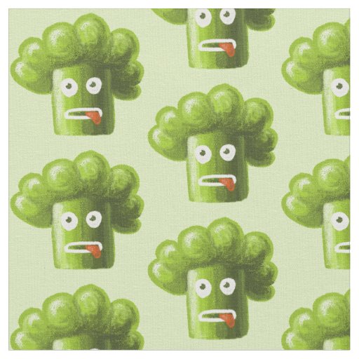 Broccoli Funny Vegan Vegetarian Pattern Fabric